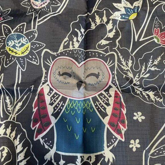 NWT Vera Bradley Owl Collapsible Tote in Night Sky Keychain - Picture 7 of 12